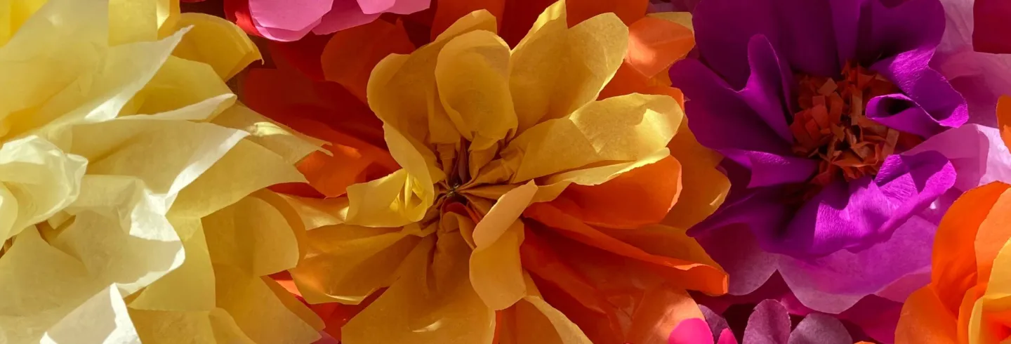 Fyrenväggen Silkespappersblommor