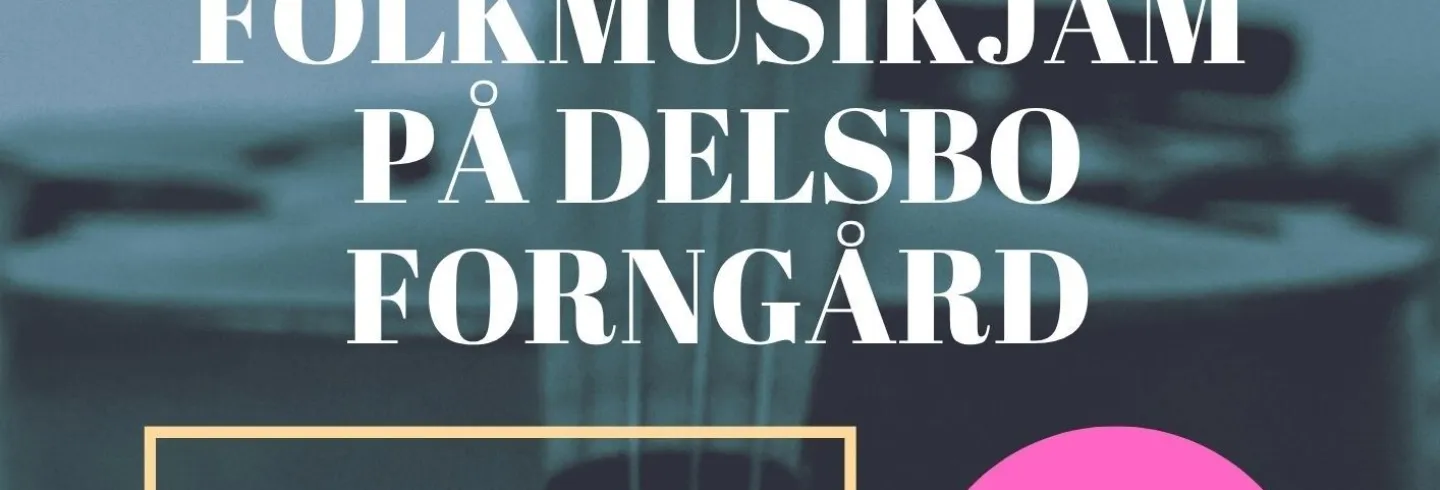 Folkmusikjam i trädgårdskafét på museet, Delsbo Forngård