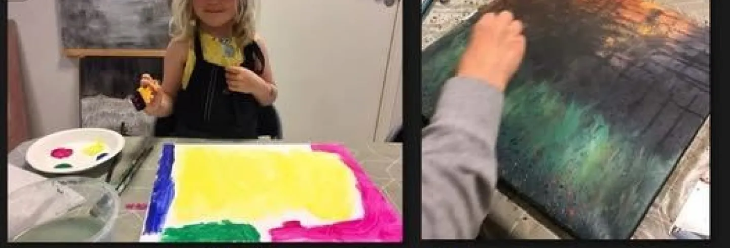 Kravlöst experimentellt måleri med akrylfärger