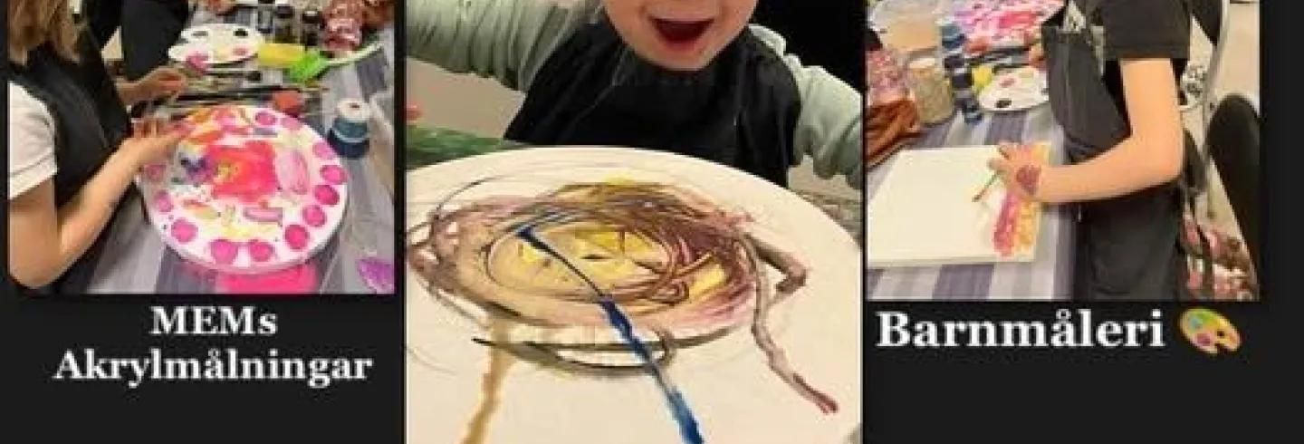 Kravlöst experimentellt måleri med akrylfärger