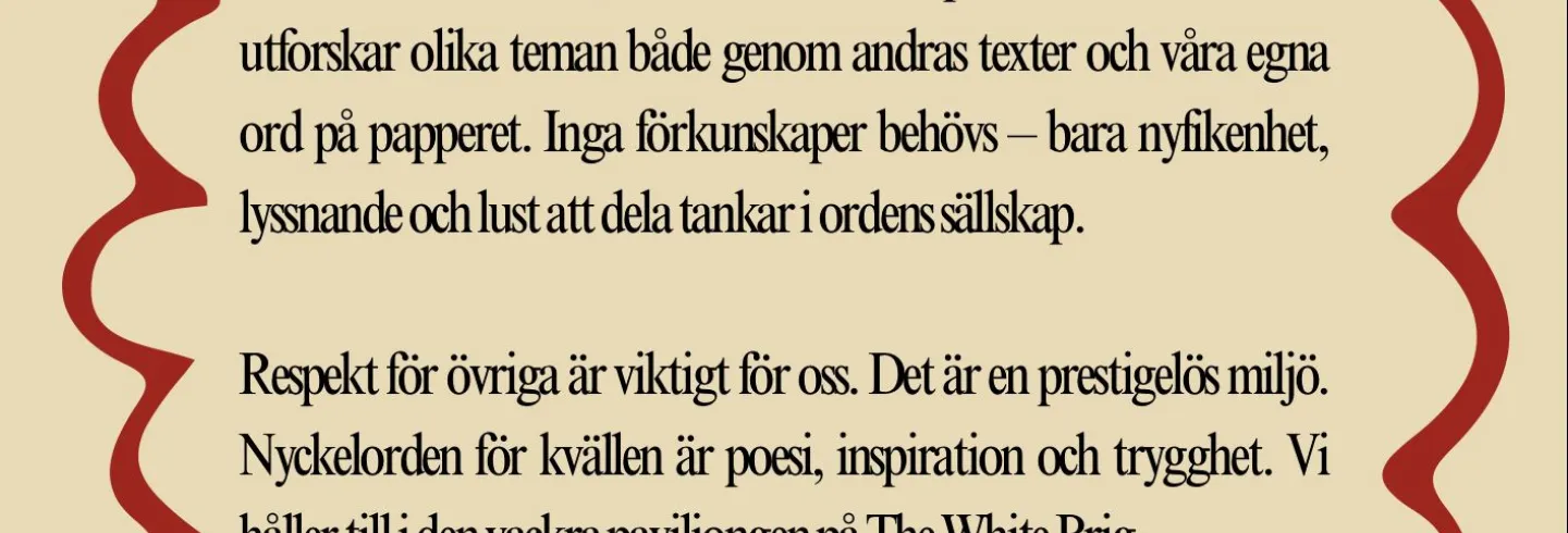 Poesikväll på The White Brig