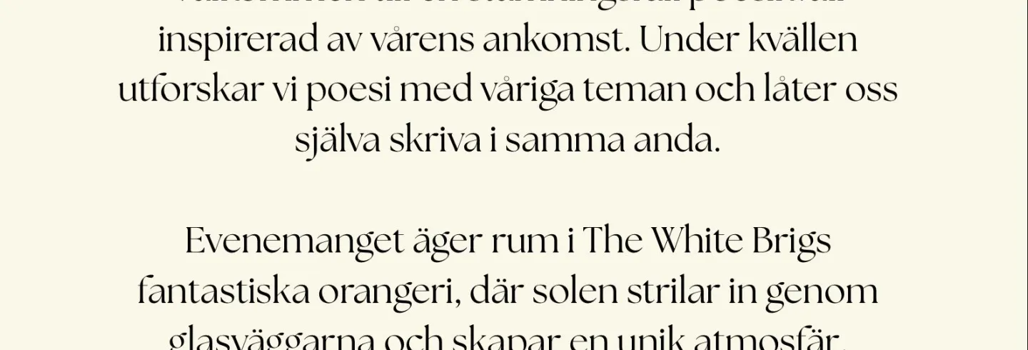 Poesikväll - I vårens tecken