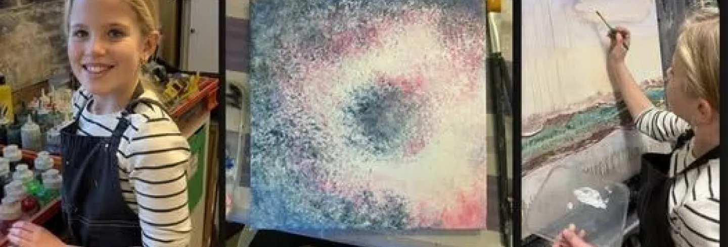 Kravlöst experimentellt måleri med akrylfärger