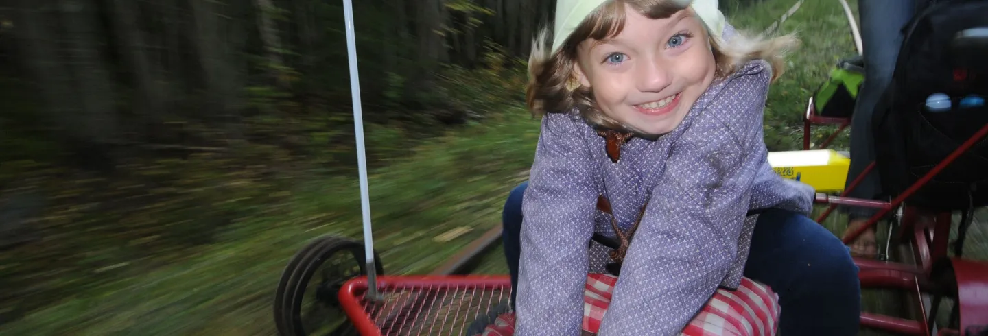 Rail trolley riding on Dellenbanan (the Dellen railroad)