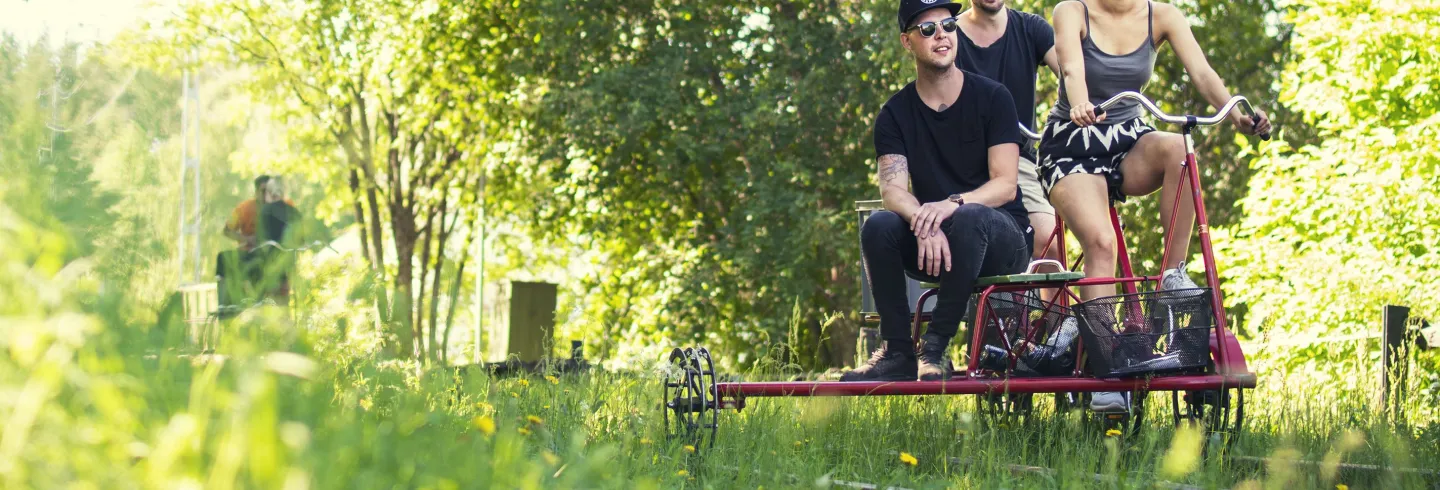 Rail trolley riding on Dellenbanan (the Dellen railroad)