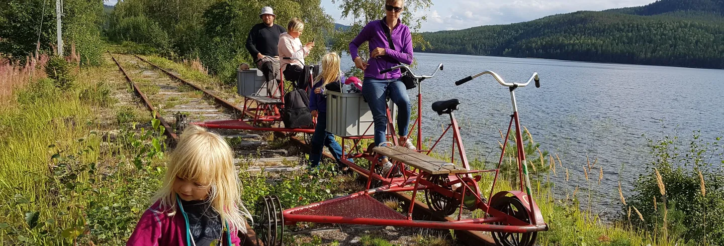 Rail trolley riding on Dellenbanan (the Dellen railroad)
