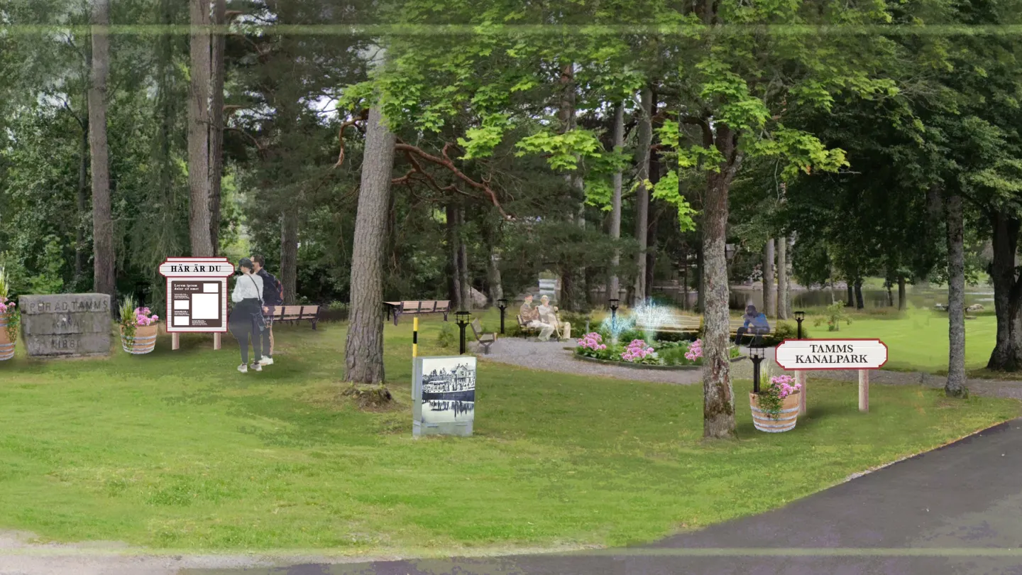Illustration över Tamms kanalpark