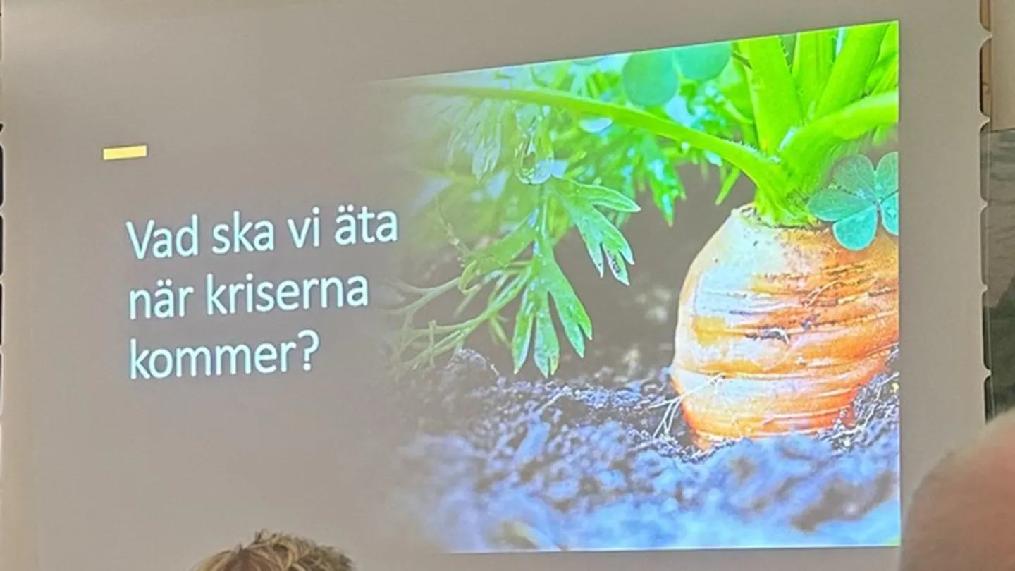 Powepoint bild från presentation av "Vad ska vi äta när krisen kommer?"